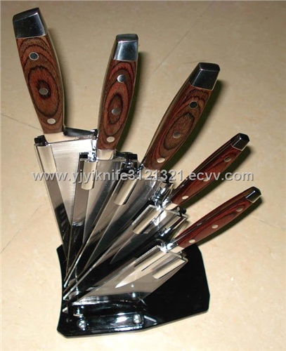 yj 5pc knife set w. acryl block(YL038)